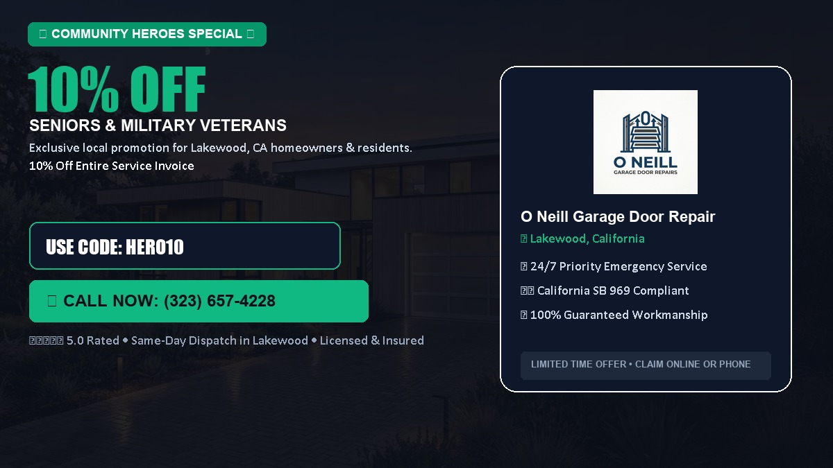 10% OFF Senior Citizens (65+) & Military / Veteran Community Discount in Lakewood, CA